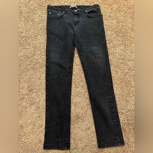 Vintage Solo Men's Dark Black Skinny Jeans 36x30